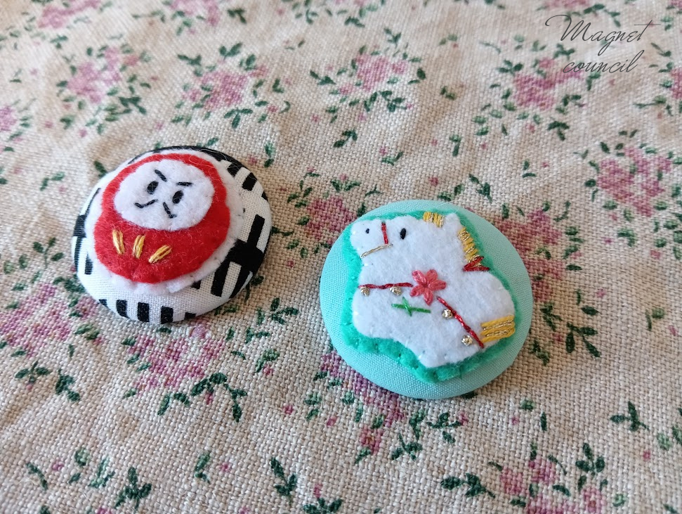 くるみボタンマグネット 2コセット(季節B)