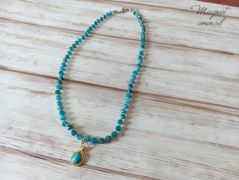 ブルーアパタイトネックレス