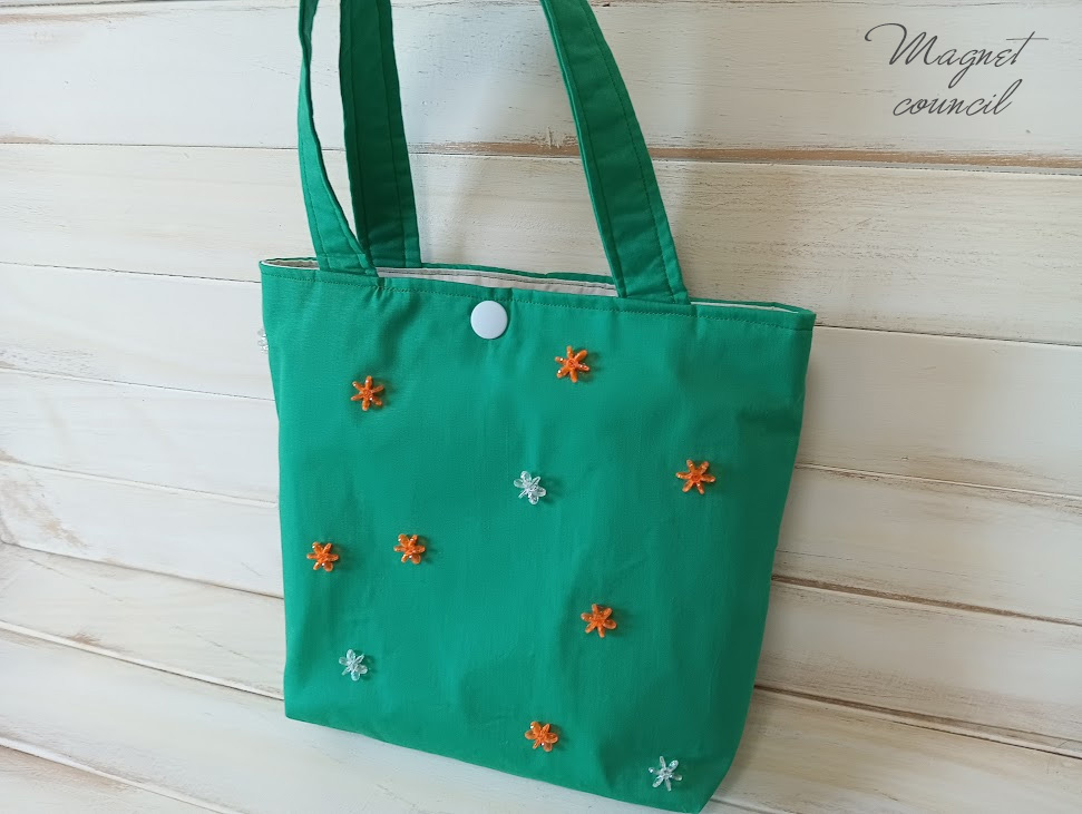 ミニトートバッグ・グリーン無地